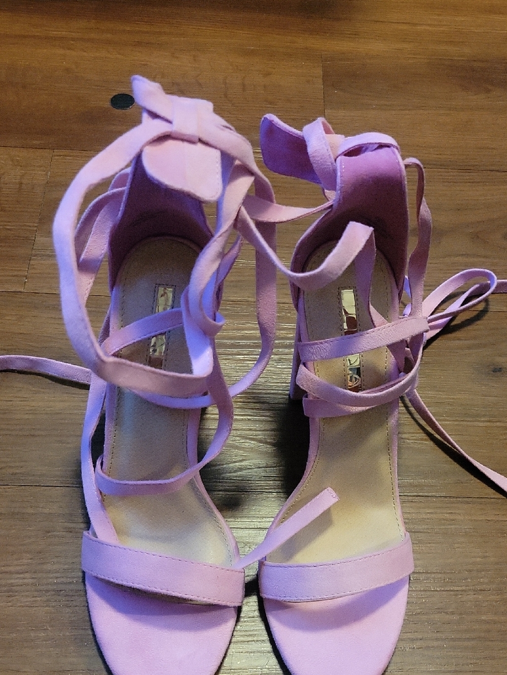 Liliana Lilac Strappy Lace-Up High Heel Sandals